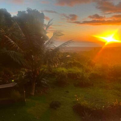 House with ocean sunset view